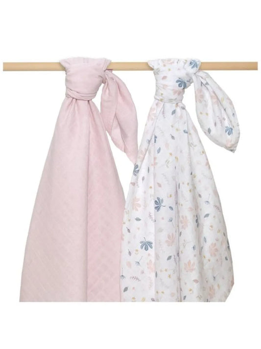 Blush & Botanical Muslin Swaddle Set (2-Pack)