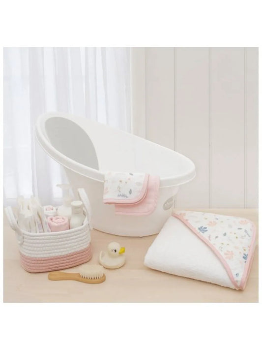 Botanical & Blush Muslin Hooded Towel