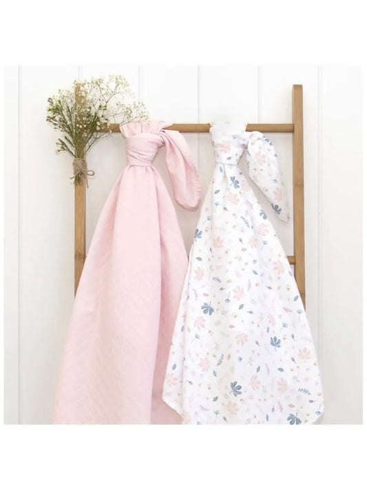 Blush & Botanical Muslin Swaddle Set (2-Pack)